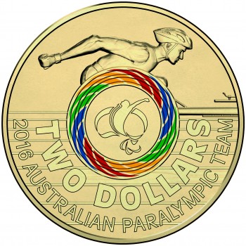 2016 $2 Paralympic Coloured Uncirculated Coin